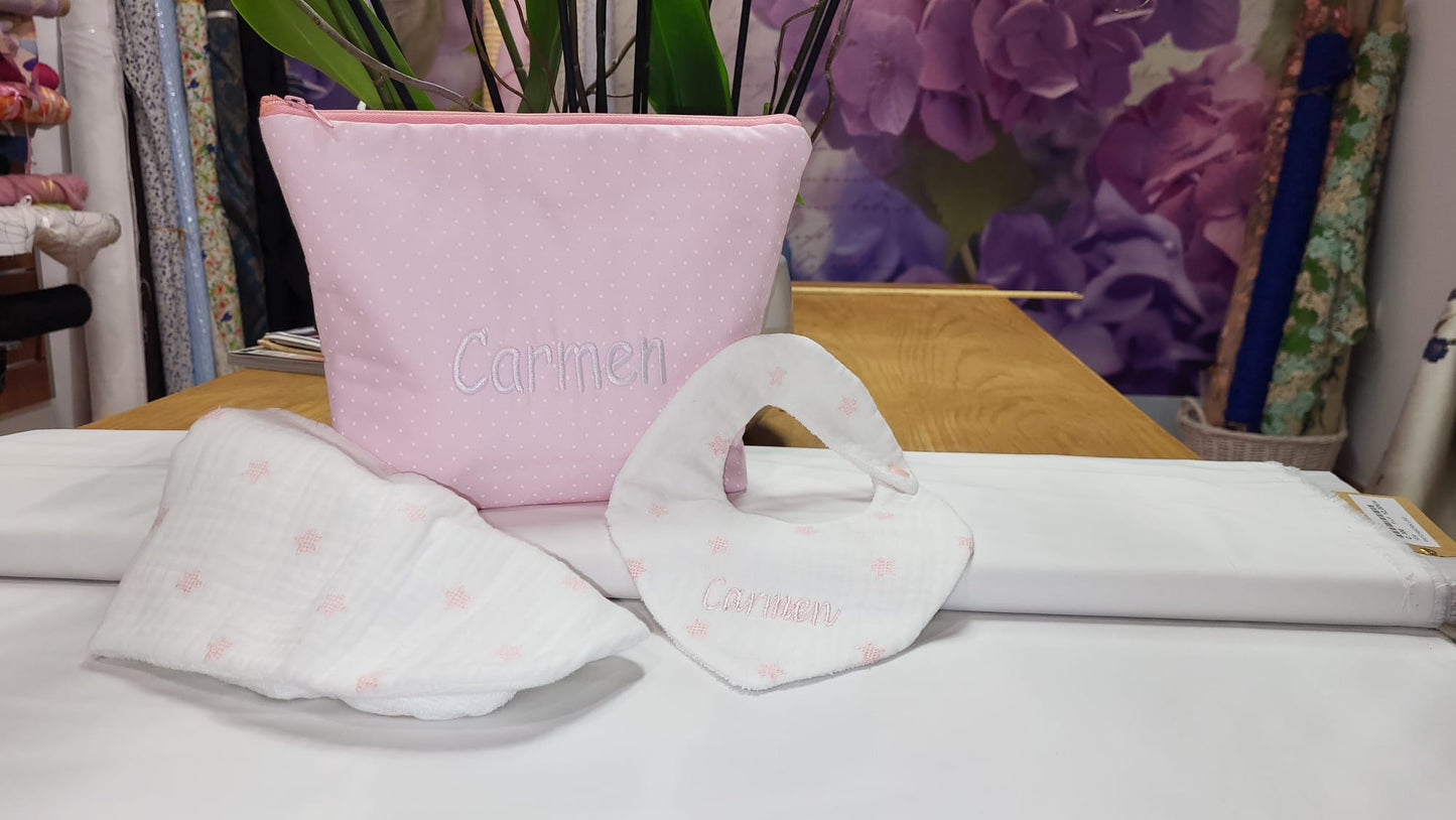 Babero y Neceser Personalizados para Bebé - Tela, telita, tela