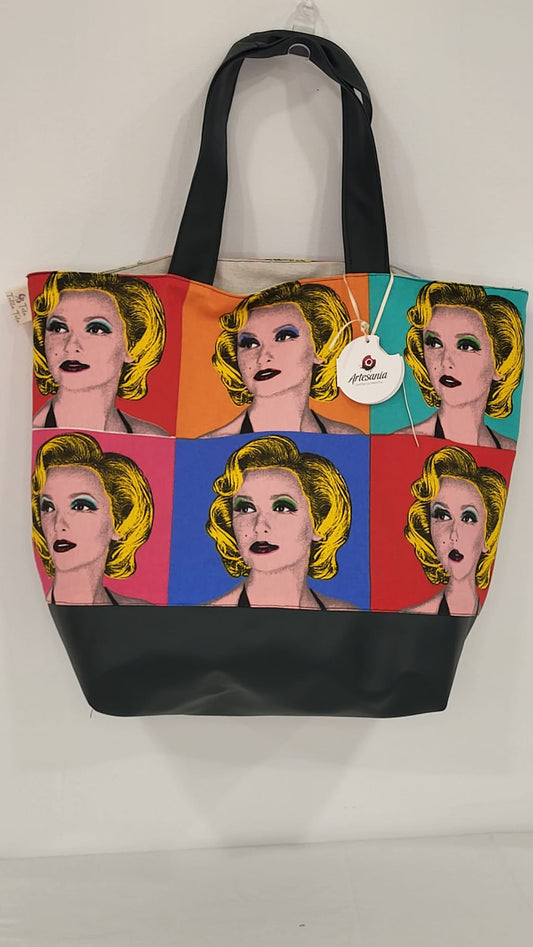 Bolso estampado "Caras y políticas" - Tela, telita, tela