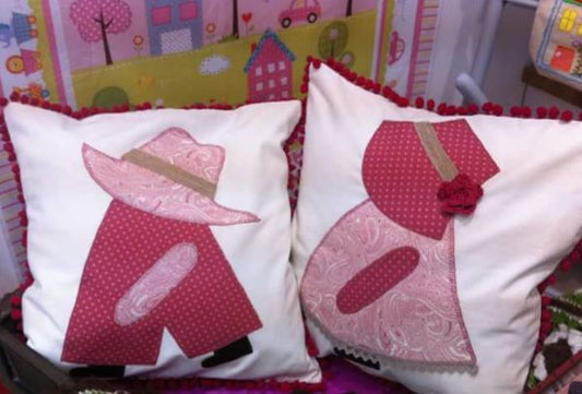 Cojines patchwork con aplicación - Tela, telita, tela